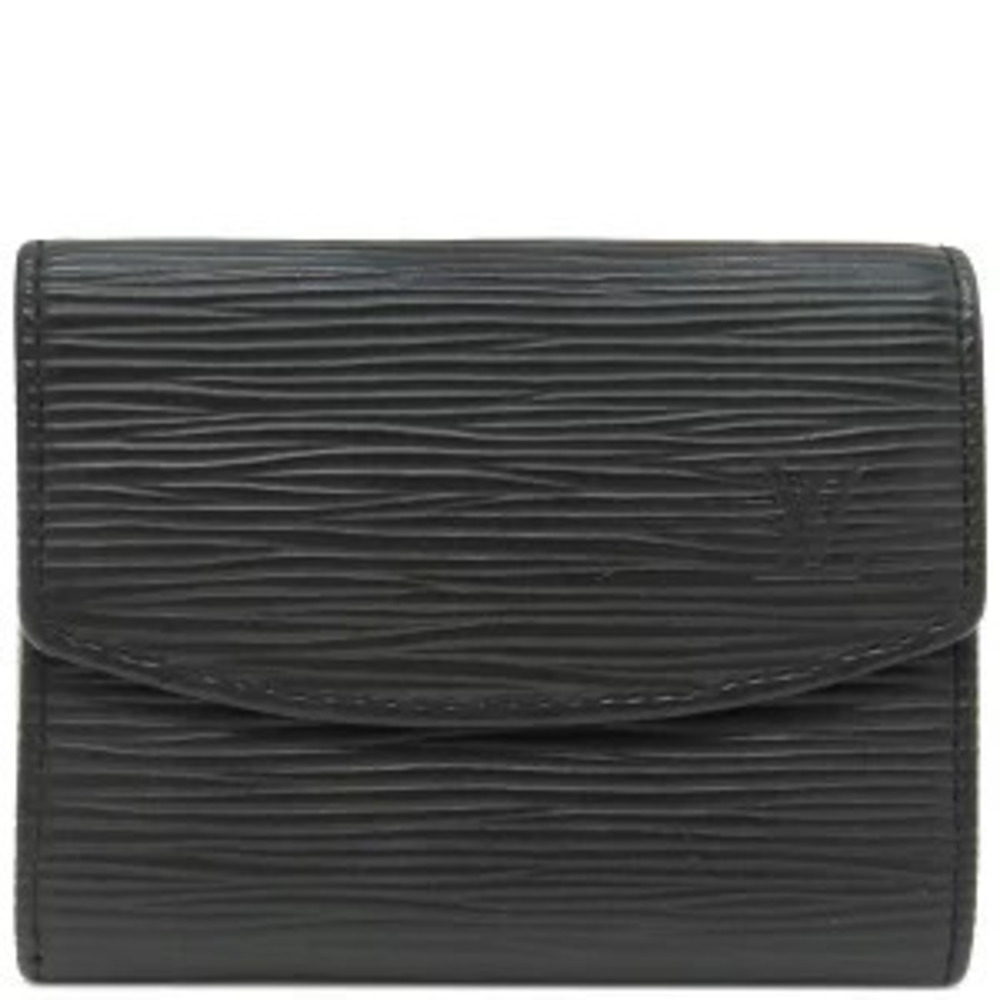Louis Vuitton Portemonnaie coin case Wallet Epi Leather Noir black